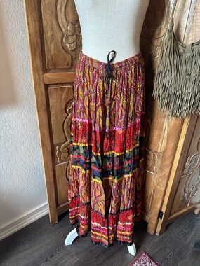 Marsh Landing Maxi tiered tie bohemian skirt.